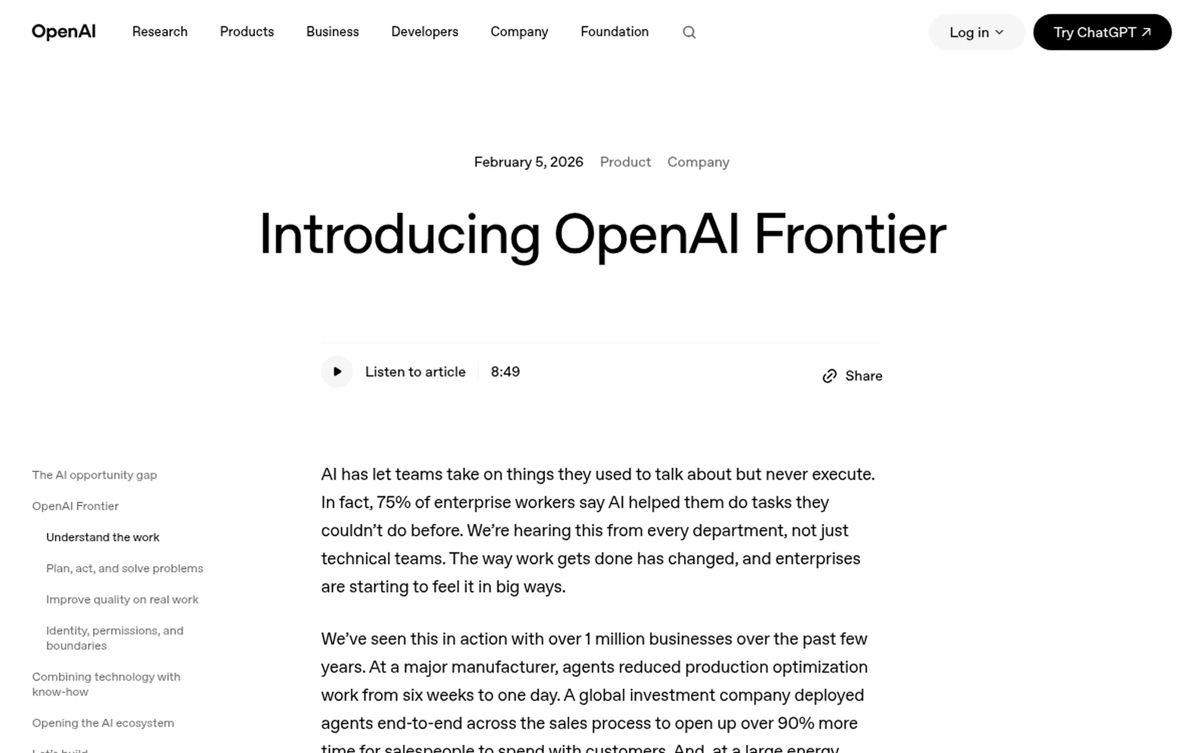 You’ve probably seen. OpenAI, 5 Feb 2026: Introducing OpenAI Frontier